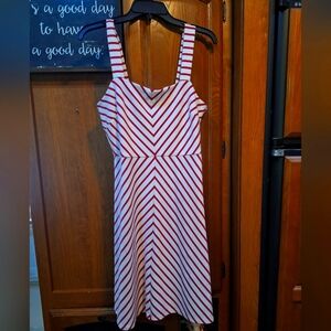 A Draper James Red and White Striped  Dress In A Size Medium. EUC. Summer
